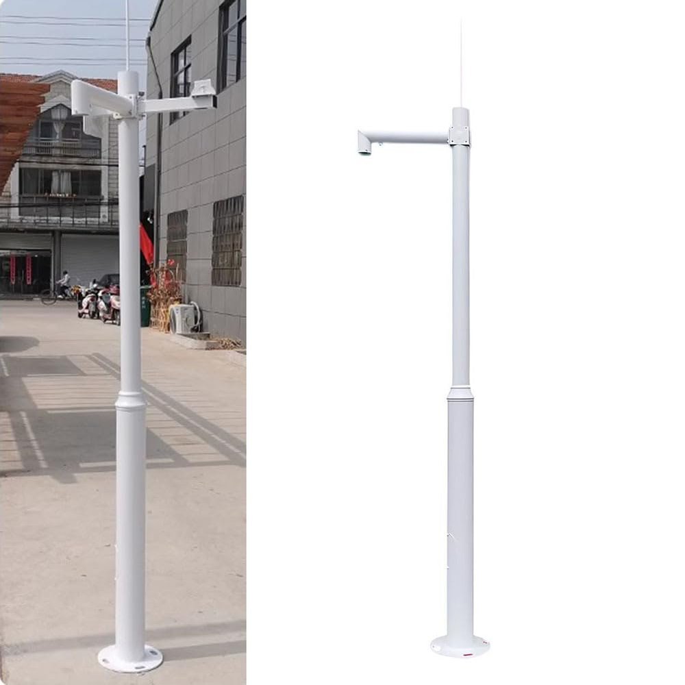 PA-DABAOO Security Camera Poles for Outside,Surveillance Camera Pole with Lightning Rod & Bracket,Removable Commercial Monitoring Pole,Applicable to Various Cameras,C 4.5m/14.76ft