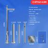 PA-DABAOO High Camera Surveillance Pole Kit,Outdoor Solar Panels/Camera Pole Detachable,Stainless Steel Monitor Combination Rod,with Bracket & Decorative Metal Balls,C 4.5m/14.76ft view 2