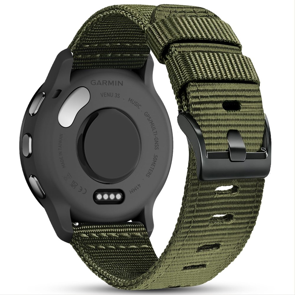 18mm Wear-Resistant Nylon Band Compatible with Garmin Venu 4 41mm/3S/2S/Vivoactive 4S/Move 3S, Rugged Nylon Quick Release Farbic Strap Wristband for forerunner 265S/255S/Fossil Women's Gen 6/5E 42mm