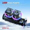 YOLOEMOT Shower Bluetooth Speaker Waterproof, Powerful Deep Bass, Wireless Stereo Pairing, IPX7 Waterproof Dustproof,12H Playtime, Outdoor Bluetooth Speakers for Travel, Sport, Party, Biking (Orange) view 2