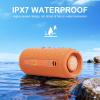 YOLOEMOT Shower Bluetooth Speaker Waterproof, Powerful Deep Bass, Wireless Stereo Pairing, IPX7 Waterproof Dustproof,12H Playtime, Outdoor Bluetooth Speakers for Travel, Sport, Party, Biking (Orange) view 3