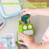 YUULNMOP Robot Silicone Protective Case with Card Storage Slot Compatible with Yoto Mini Player,Carrying Sleeve Case/Wrist Lanyard,Anti-Slip Silicone Skin Cover for Kids Mini Audio Player (Green) view 2