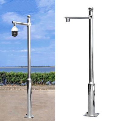 PA-DABAOO High Camera Surveillance Pole Kit,Outdoor Solar Panels/Camera Pole Detachable,Stainless Steel Monitor Combination Rod,with Bracket & Decorative Metal Balls,C 2m/6.56ft