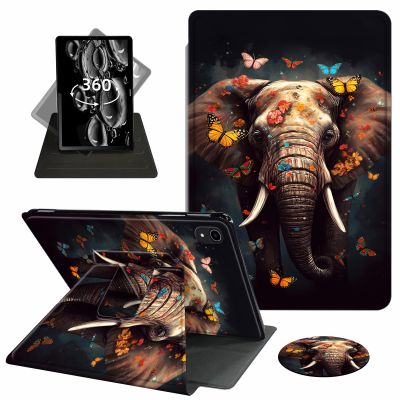 ACWDMKH Case for iPad (A16) 11th Generation 11 Inch 2025,for iPad 11th Generation Case,360 Degree Rotating Swivel PU Leather Slim Stand Flip Folio Cover with Auto Wake/Sleep,Elephant Butterfly