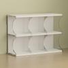 Retro Desktop CD Storage Rack 6-Grid Clear Media Shelf for CD/DVD/Blu-ray Collection Multi-Purpose Organizer Display Shelf Space Saver(White) view 1