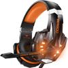 BENGOO G9000 Stereo Gaming Headset for PS4, PC, Xbox One Controller, Noise Cancelling Over Ear Headphones with Mic, LED Light, Bass Surround, Soft Memory Earmuffs (Orange) view 1