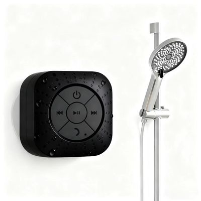 Elmocin Mini Bluetooth Shower Speakers, Portable Wireless Speaker with Suction Cup, Pairs Easily to Phones, Tablets, Computer, Gift for Men & Women (Black)