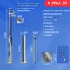 PA-DABAOO High Camera Surveillance Pole Kit,Outdoor Solar Panels/Camera Pole Detachable,Stainless Steel Monitor Combination Rod,with Bracket & Decorative Metal Balls,A 3m/9.84ft view 2