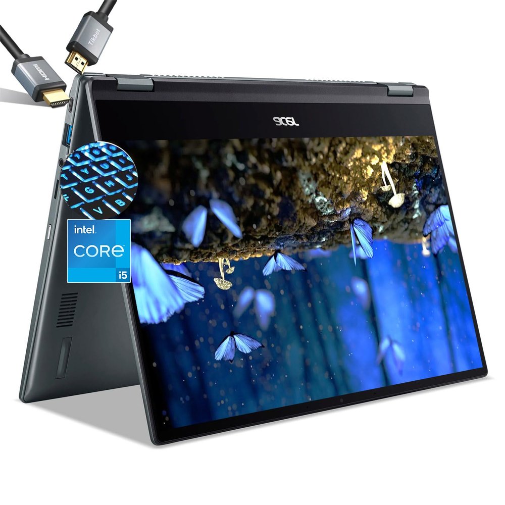 acer Chromebook Touchscreen Laptop Plus Spin 514- Intel Core i5-1334U- 14inch FHD IPS Display 2in1-8GB RAM -512GB SSD -Gaming Chrome Tablet- Backlit Keyboard- Students School Kids- 2025