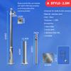 PA-DABAOO High Camera Surveillance Pole Kit,Outdoor Solar Panels/Camera Pole Detachable,Stainless Steel Monitor Combination Rod,with Bracket & Decorative Metal Balls,A 2.5m/8.2ft view 2