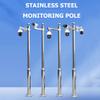 PA-DABAOO High Camera Surveillance Pole Kit,Outdoor Solar Panels/Camera Pole Detachable,Stainless Steel Monitor Combination Rod,with Bracket & Decorative Metal Balls,C 4m/13.12ft view 4