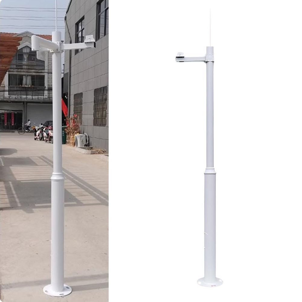 PA-DABAOO Security Camera Poles for Outside,Surveillance Camera Pole with Lightning Rod & Bracket,Removable Commercial Monitoring Pole,Applicable to Various Cameras,B 2.5m/8.2ft