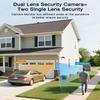 ANRAN 2 Pack Dual-Lens Solar Security Camera Wireless Outdoor - 3MP Fixed Wide-Angle + PTZ 360 View, Home Security Camera with Color Night Vision, 2-Way Talk, PIR Motion Detection, 100% Wire-Free view 3