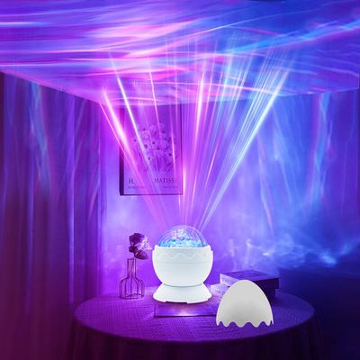 kismee Whole Room Coverage Area Northern Lights Projector Galaxy Aurora 8 Effects Combinations with Night Light Egg Cover for Bedroom Light Sleep (White)