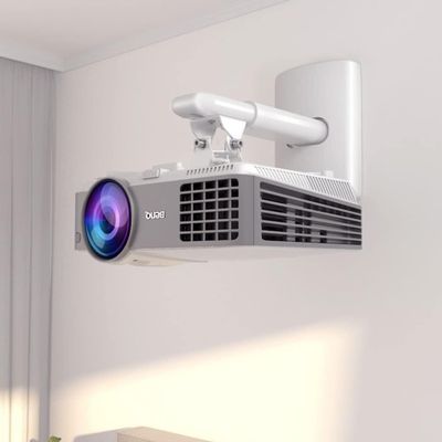 Adjustable Projector Wall Mount Bracket with Telescopic Extension, 30 Tilt, 360 Rotation, Aluminum Alloy for Home, Office, Cinema