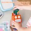 YUULNMOP Robot Silicone Protective Case with Card Storage Slot Compatible with Yoto Mini Player,Carrying Sleeve Case/Wrist Lanyard,Anti-Slip Silicone Skin Cover for Kids Mini Audio Player (Orange) view 2