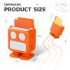YUULNMOP Robot Silicone Protective Case with Card Storage Slot Compatible with Yoto Mini Player,Carrying Sleeve Case/Wrist Lanyard,Anti-Slip Silicone Skin Cover for Kids Mini Audio Player (Orange) view 3
