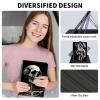 ACWDMKH Case for iPad (A16) 11th Generation 11 Inch 2025,for iPad 11th Generation Case,360 Degree Rotating Swivel PU Leather Slim Stand Flip Folio Cover with Auto Wake/Sleep,Cute Skull Black view 4