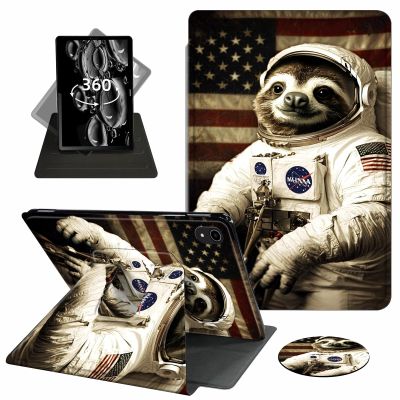 ACWDMKH Case for iPad (A16) 11th Generation 11 Inch 2025,for iPad 11th Generation Case,360 Degree Rotating Swivel PU Leather Slim Stand Flip Folio Cover with Auto Wake/Sleep,Astronaut Sloth
