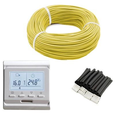 100m 12K 33Ohm Carbon Fiber Heating Cable Electric Wire Farming Underfloor Heating System with Thermostat(100m and M6 EB)