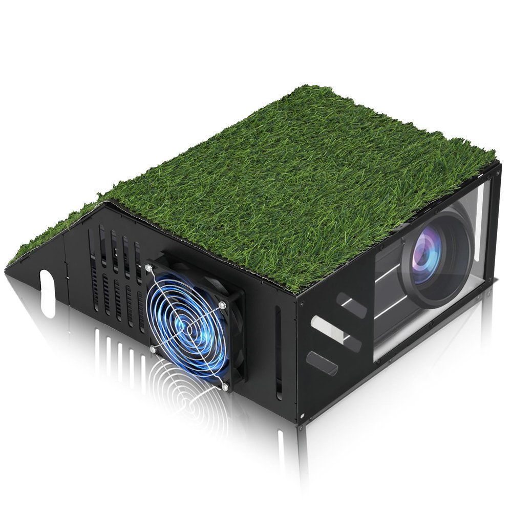 Benut Golf Simulator Projector Cover, Floor-Mounted Projector Enclosure with Cooling Fan and Turf Cover, Durable Protection for Your Golf Simulation,Easy installation