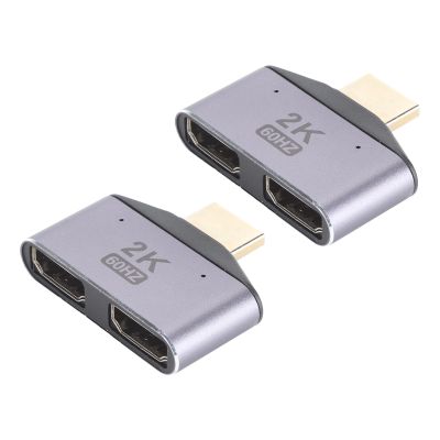 Denash HDMI Compatible Splitter 1 in 2 Out 2Pcs,8Gbps 2K@60Hz Laptop Splitte,Bidirectional Computer Splitter with LED Light LCD,Up Conversion DVD Players,HDTV