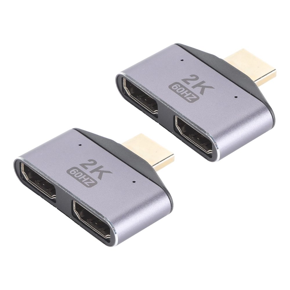 Denash HDMI Compatible Splitter 1 in 2 Out 2Pcs,8Gbps 2K@60Hz Laptop Splitte,Bidirectional Computer Splitter with LED Light LCD,Up Conversion DVD Players,HDTV
