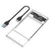 JMT Portable 2.5 Inch SATA Hard Drive Disk Enclosure Plastic with USB-C / Micro-B Port for 2.5" SATA SSD (Transparent,with Micro-B to USB3.0 Cable) view 1