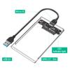 JMT Portable 2.5 Inch SATA Hard Drive Disk Enclosure Plastic with USB-C / Micro-B Port for 2.5" SATA SSD (Transparent,with Micro-B to USB3.0 Cable) view 2