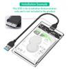 JMT Portable 2.5 Inch SATA Hard Drive Disk Enclosure Plastic with USB-C / Micro-B Port for 2.5" SATA SSD (Transparent,with Micro-B to USB3.0 Cable) view 3