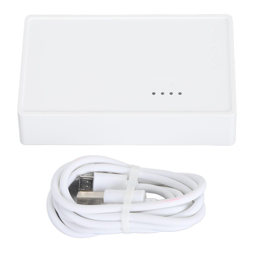 FAUOSWUK USB Wireless Print Server, Transform USB Printer to Wireless with 480Mbps USB2.0 and 100Mbps LAN Bridge, Supports 4 Printers via USB Hub for Wins OS X