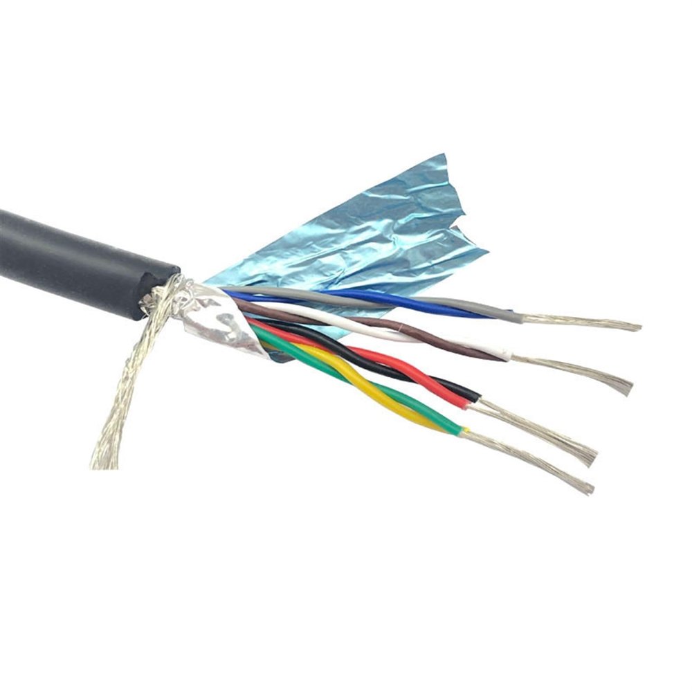 ACFFVBW Coiled Extension Cord, 2 Meters Signal Control Shielded Twisted Pair Copper Wire 18/20/22/24/26 AWG 2/4/6/8 Cores(26awg 0.15mm2 Gray,8cores)