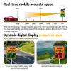 Solar Powered Your Speed LED Radar Speed Display Sign, 2 Digital Speed Detector, 0-300M Detection, Applicable to Highways, Speed-Limited Roads Orange-60x90cm/23.6x35.4in view 2