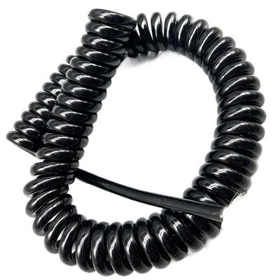 ACFFVBW Coiled Extension Cord, Stretchable Electrical Wire 24 Cores Double Shielded Spiral Cable Machine Tool Connecting Wire Handwheel Spring Retractable Coil(Stretch 6 Meter)