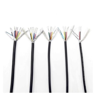 ACFFVBW Coiled Extension Cord, UL2547 Solid Insulated Control Line 1 Meter Bare Copper Shielded Cable 15-22 AWG 2-8 Cores(2 Cores,15AWG)