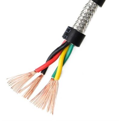 ACFFVBW Coiled Extension Cord, 2 Meters Signal Control Shielded Twisted Pair Copper Wire 18/20/22/24/26 AWG 2/4/6/8 Cores(24awg 0.2mm2 Back,4cores)