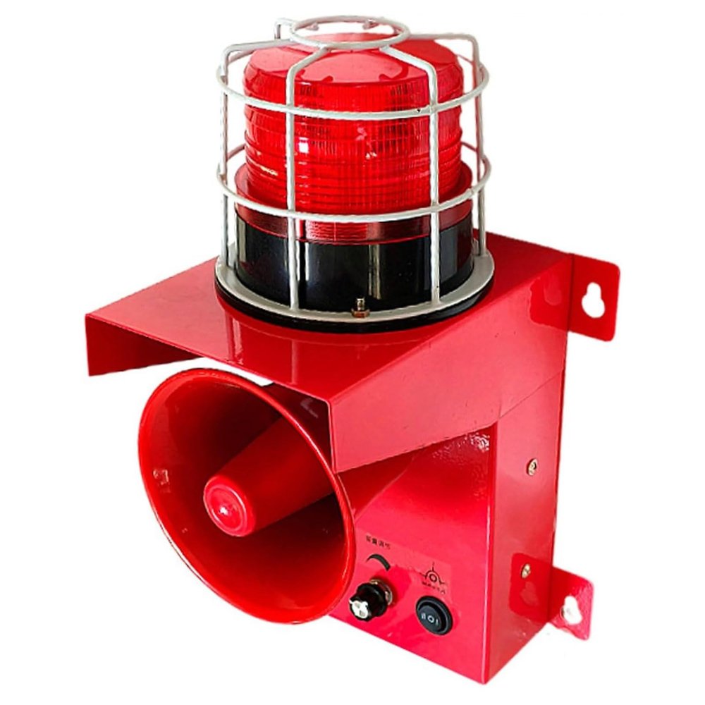 Industrial Sound and Light Alarm Siren, 130DB Security Warning Lamp Horn Tower, IP65 for Factories, Terminals, Home Use ( 220V)