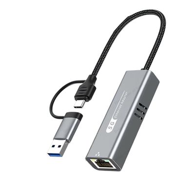 5G USaB and Typec | 5000Mbps Wired Network Card Adapter USaB/Type-C to Rj45 Adapter 5G USaB 3.0 Wired Network Card Converter Hub for Laptop Win 7/8/10 New 2026 High for Reliable Electronic Component