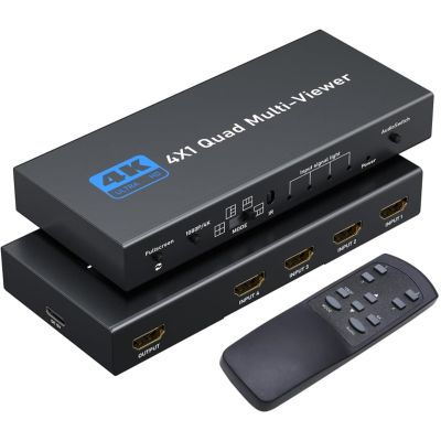 HDTV Multi-Viewer 4 Input 1 Output Splitter 4K 30Hz Resolution and Seamless Switching to Meet HDTV Multi Viewer Display Mode
