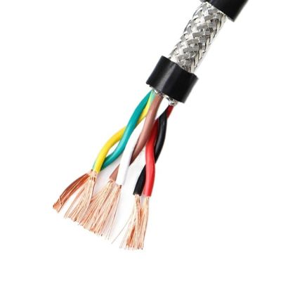 ACFFVBW Coiled Extension Cord, 2 Meters Signal Control Shielded Twisted Pair Copper Wire 18/20/22/24/26 AWG 2/4/6/8 Cores(22awg 0.3mm2 Back,6cores)