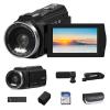 5K Video Camera Camcorder 48MP UHD WiFi Vlogging Camera for YouTube,10X Optical Zoom 3.0'' IPS Touch Screen Anti-Shake Digital Camera with LED Fill Light,64GB Card,Mic,Stabilizer,Remote,2 Batteries view 2