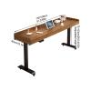 Adjustable Height Mobile Over Bed Desk, Electric Lift Solid Wood Laptop Table Multi-Purpose Rolling Overbed Table with Wheels for Study, Work, and Breakfast in Bed(Light Brown,150cm/59in) view 2