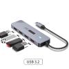 4Port Type C to USB3.2 Hubs 10Gbps Data USB Splitter Aluminum Alloy Expander for PC Laptop Keyboards Flashing Drive Type C to view 2