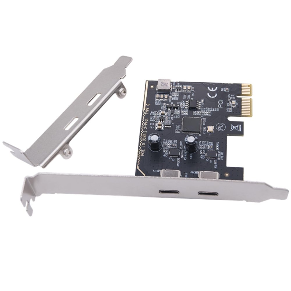 PCIe to USB 3.2 Gen1 Expansion Card Two Type C Port 5Gbps Data Transfer ASM1042 Chip for Desktop Computer Two USB C PCIe Expansion Card