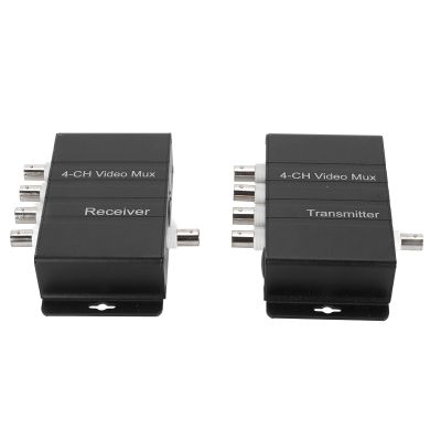 Vvikizy 4 Channel Video Multiplexer, Interference Resistance 4 HD Video to Coaxial Cable Transmitter and Receiver with Hot Swap Plug and Play, for Video System Up to 400m