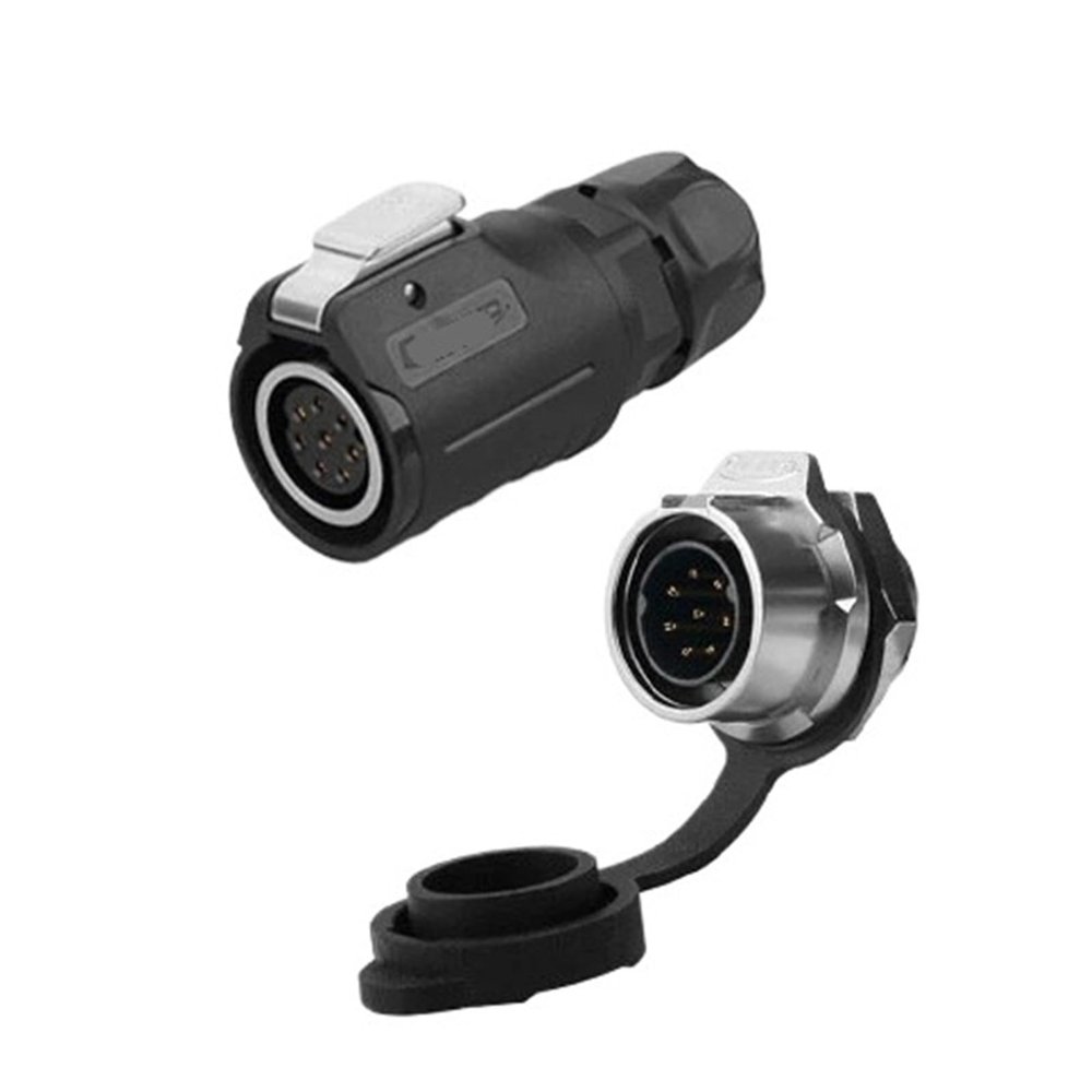 8-pin M16 size power signal connector female and male socket outdoor IP67