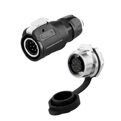 8-pin M16 size power signal connector male and female socket outdoor IP67
