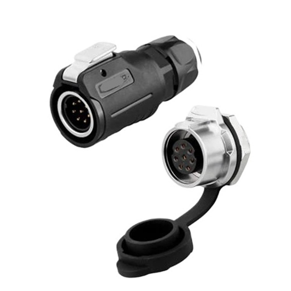 8-pin M16 size power signal connector male and female socket outdoor IP67