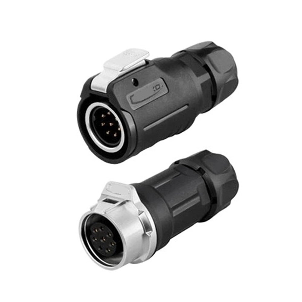 8-pin M16 size power signal connector cable to cable outdoor waterproof IP67