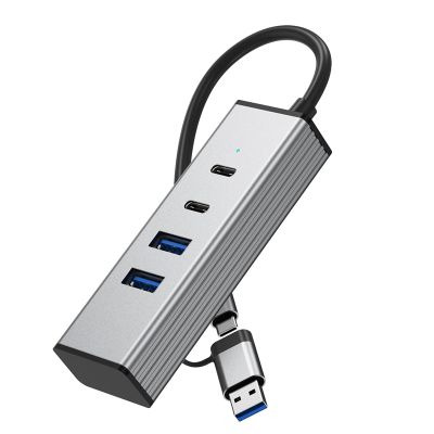4 Port USB 3.2 Adapter with C Port 10Gbps Data Transfer Wide Compatibility for Laptops Tablets Smartphones and More C Adapter